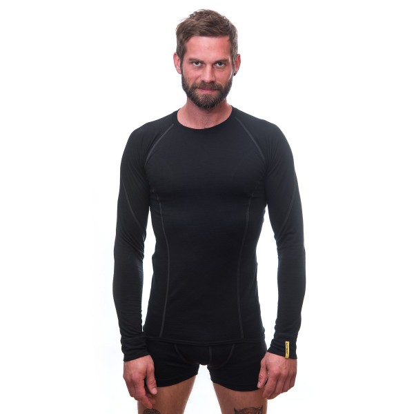 Термофутболка SENSOR MERINO ACTIVE з довгим рукавом чоловіча чорна SM11MA-black-S
