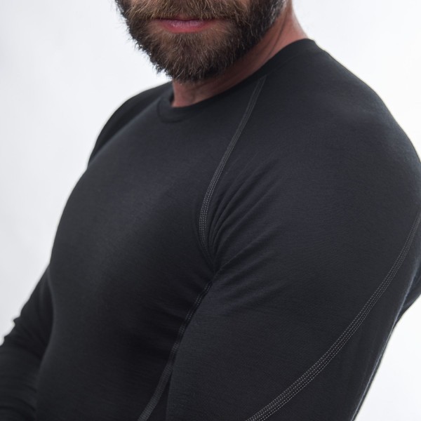 Термофутболка SENSOR MERINO ACTIVE з довгим рукавом чоловіча чорна SM11MA-black-S