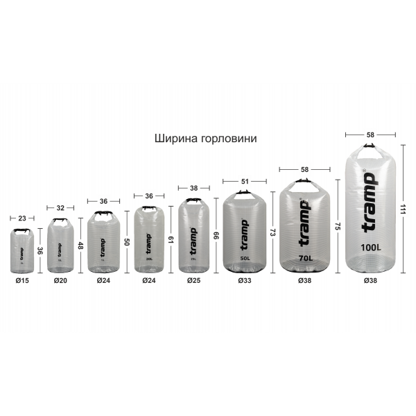 Гермомішок прозорий Tramp PVC Coated Tarpaulin 25 л TRA-199