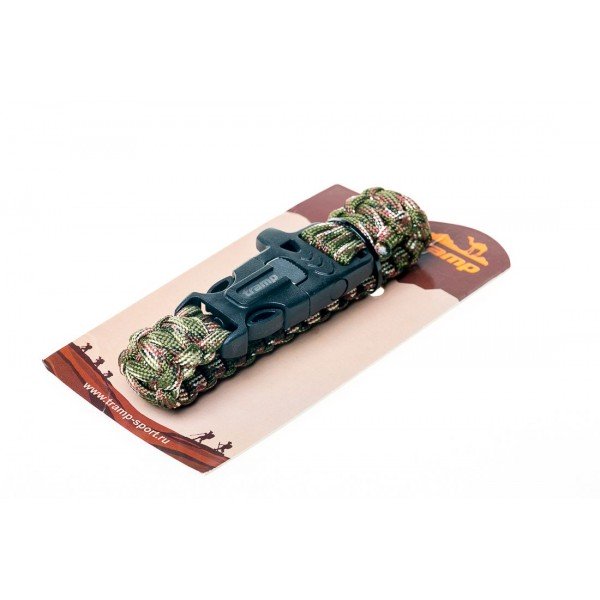 Браслет виживання Tramp (свисток, кресало, 2м паракорд) хакі