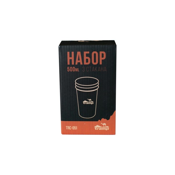 Набір з 3-х стаканів Tramp TRC-051 (нерж. сталь)