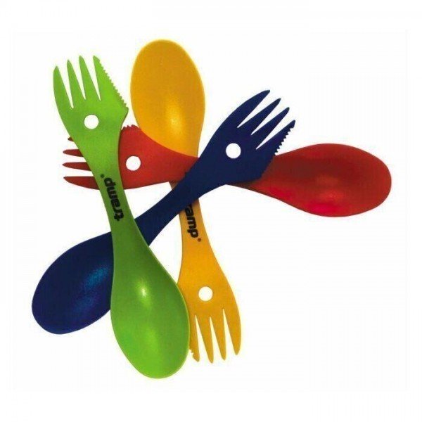 Ложка-виделка пластикова Tramp зелена TRC-069-green