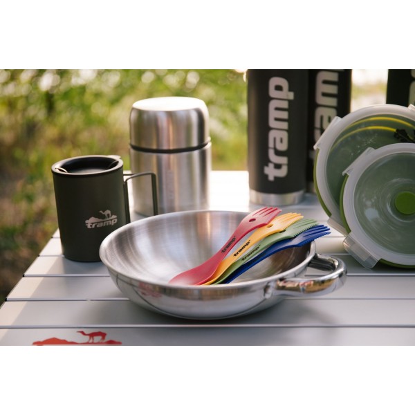 Ложка-виделка пластикова Tramp зелена TRC-069-green