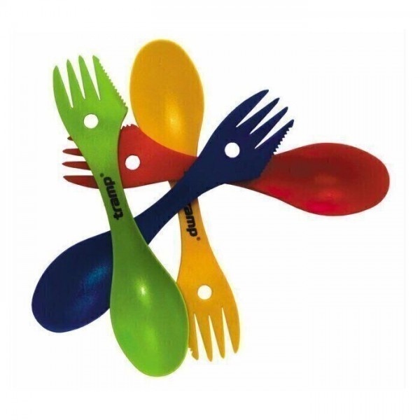 Ложка-виделка пластикова Tramp жовта TRC-069-yellow