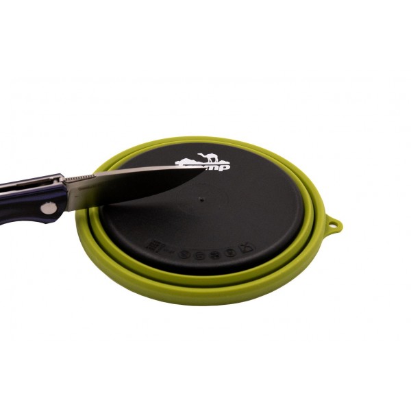 Тарілка Tramp силіконова з пластиковим дном олива 550 мл TRC-123