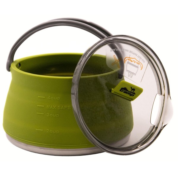 Чайник Tramp силіконовий з металевим дном 1л олива TRC-125