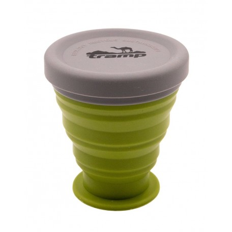Стакан складаний силіконовий Tramp з кришкою 200 ml green TRC-126-green