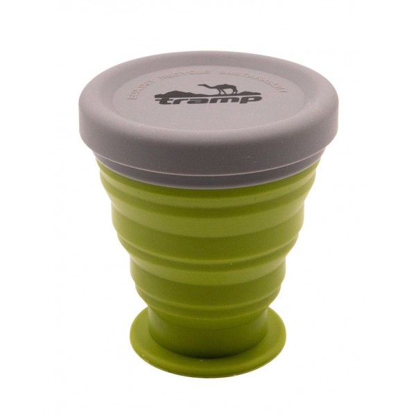 Стакан складаний силіконовий Tramp з кришкою 200 ml green TRC-126-green
