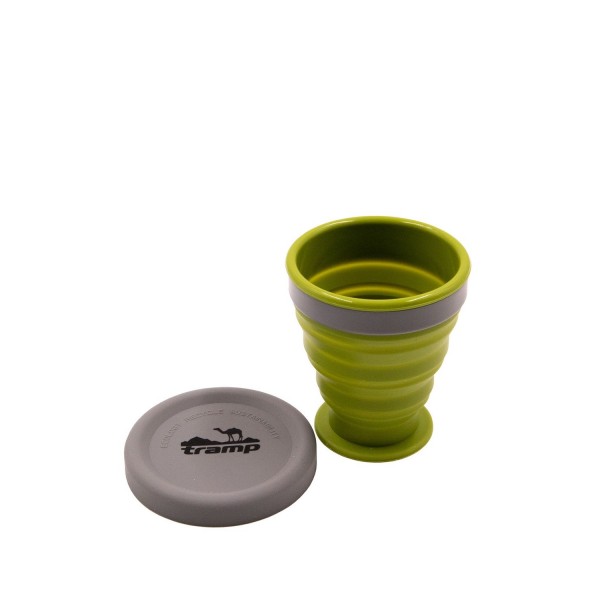 Стакан складаний силіконовий Tramp з кришкою 200 ml green TRC-126-green