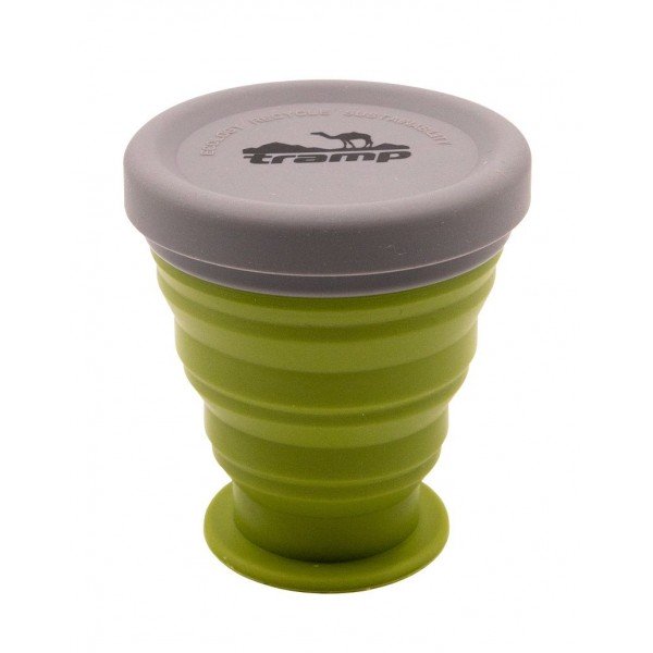 Стакан складаний силіконовий Tramp з кришкою 200 ml green TRC-126-green