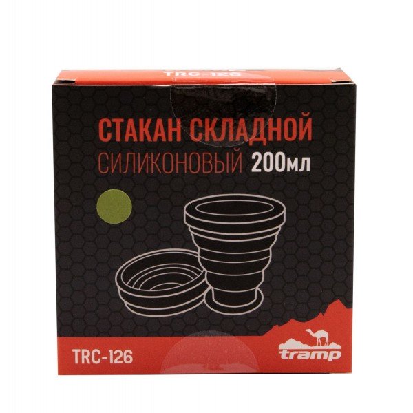 Стакан складаний силіконовий Tramp з кришкою 200 ml green TRC-126-green