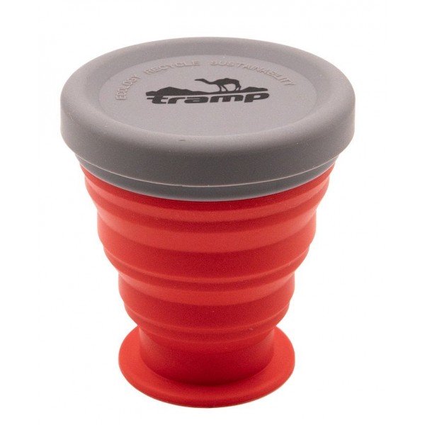 Стакан складаний силіконовий Tramp з кришкою 200 ml terracota TRC-126-terracota