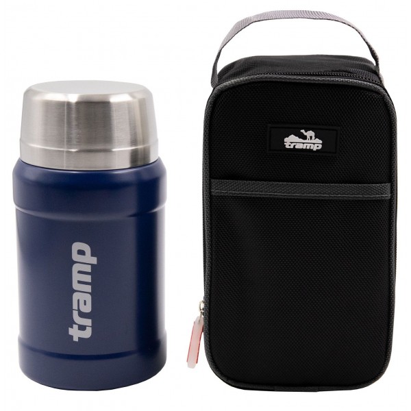 Термос TRAMP Харчовий 0,8 л в чохлі темно-синій UTRC-132-blue