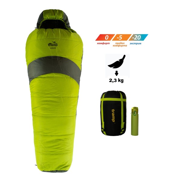 Спальний мішок Tramp Hiker Long кокон правий UTRS-051L