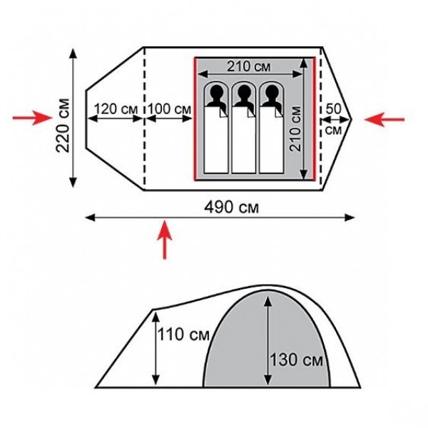 Намет Tramp Cave 3 (V2) TRT-021
