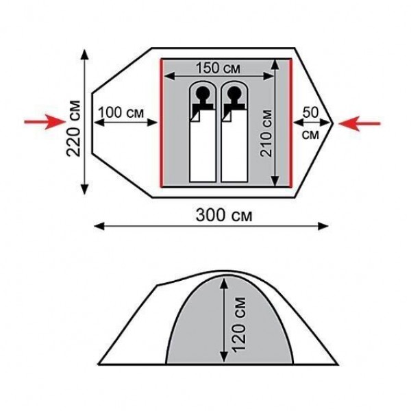 Намет Tramp Mountain 2 (V2) Зелений UTRT-022-green