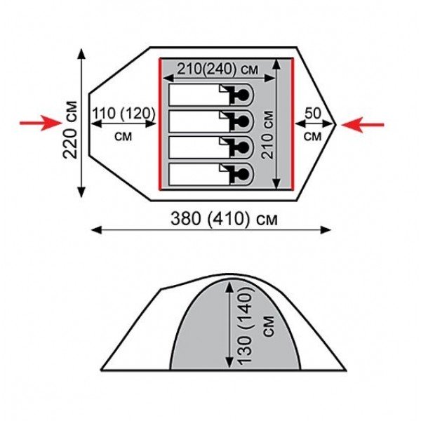 Намет Tramp Mountain 4 (V2) TRT-024