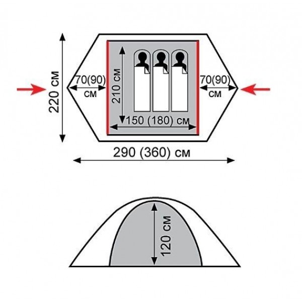 Намет Tramp Peak 2 (V2) TRT-025