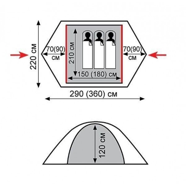 Намет Tramp Peak 3 (V2) Зелений UTRT-026-green