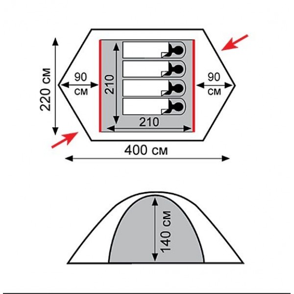 Намет Tramp ROCK 4 (V2) TRT-029