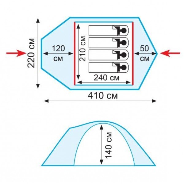 Намет Tramp Stalker 4 (v2) TRT-077