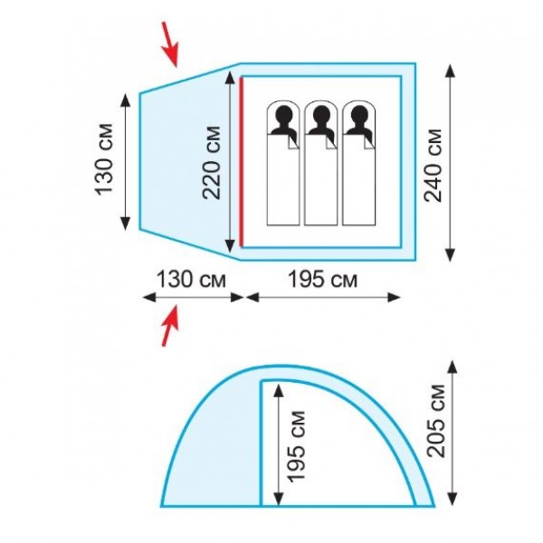 Намет Tramp Bell 3 (V2) TRT-080