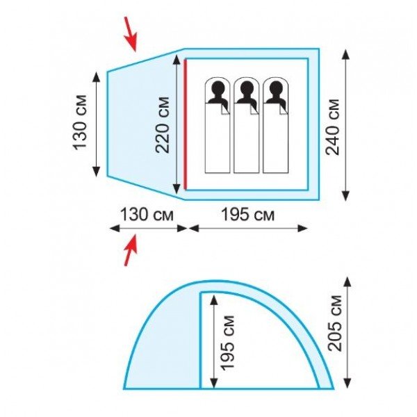 Намет Tramp Bell 3 (V2) TRT-080