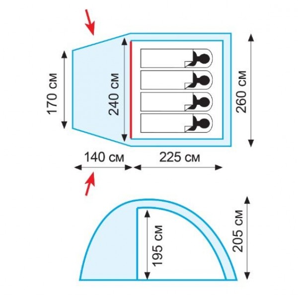 Намет Tramp Bell 4 (V2) TRT-081