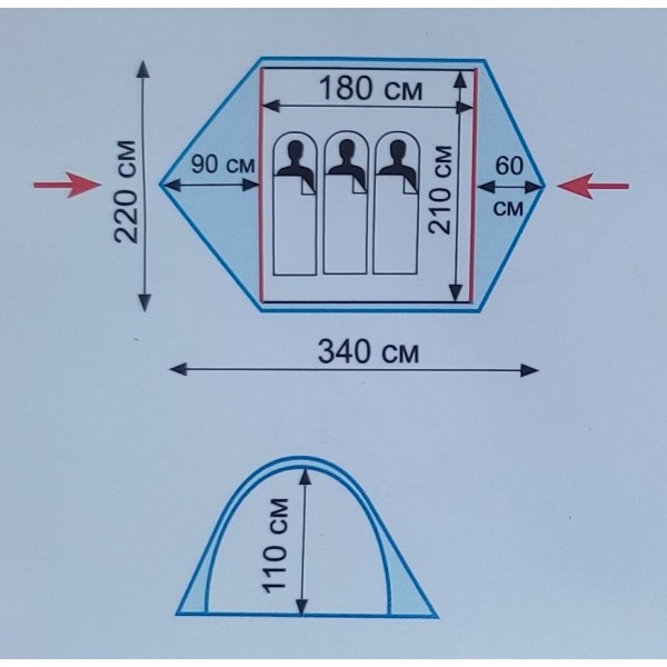 Намет Tramp Ranger 3 (v2) зелений TRT-126