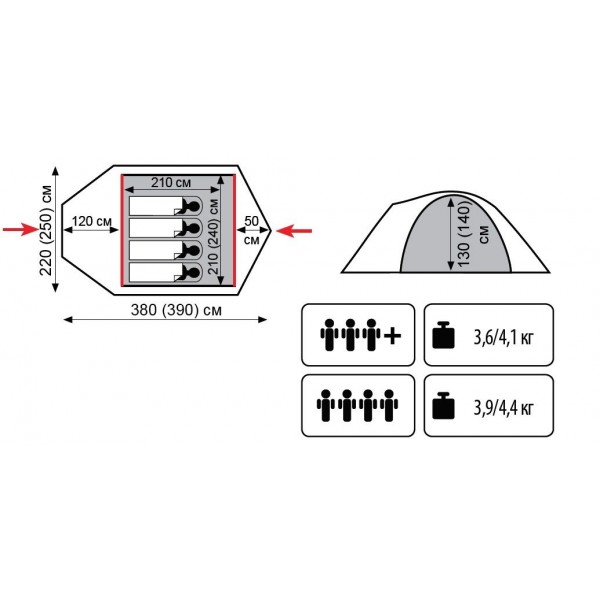 Намет Tramp Lite Camp 4 UTLT-022-sand New