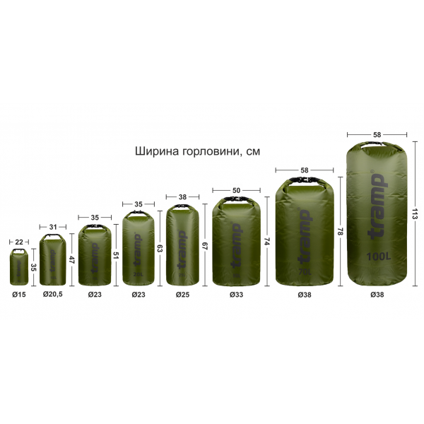 Гермомішок Tramp PVC Diamond Rip-Stop 100 л TRA-210 Оливковий