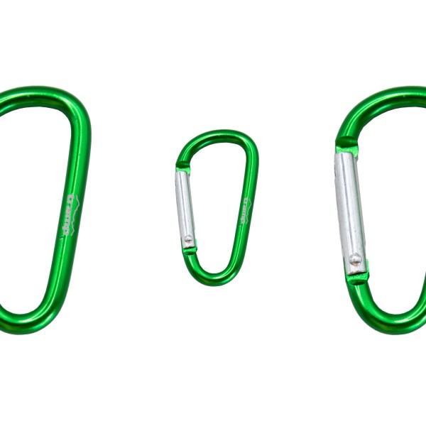 Карабін Tramp алюмінієвий, розмір 5 см, без муфти,зелений арт.TRA-058