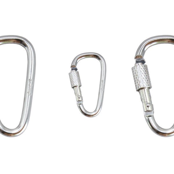 Карабін Tramp алюмінієвий, 5 см, з муфтою, сріблястий UTRA-299-silver