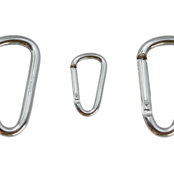 Карабін Tramp алюмінієвий, розмір 6 см, без муфти, сріблястий UTRA-300-silver