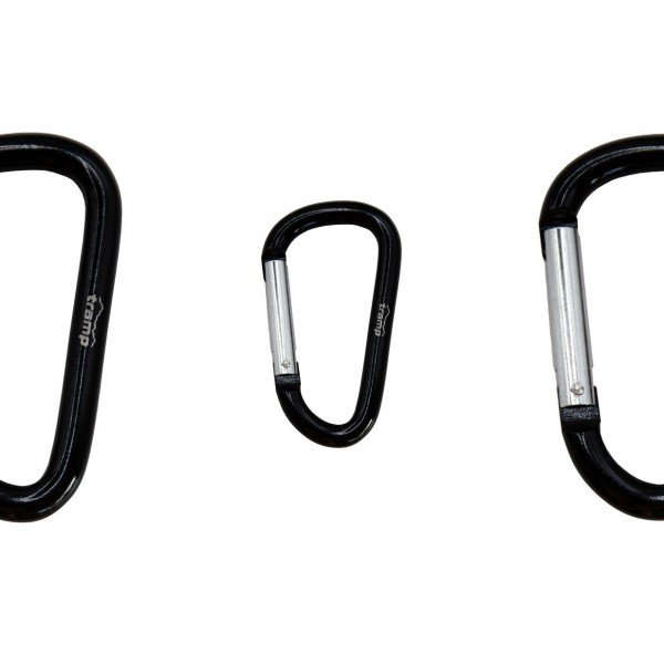 Карабін Tramp алюмінієвий, розмір 7 см, без муфти, чорний UTRA-301-black