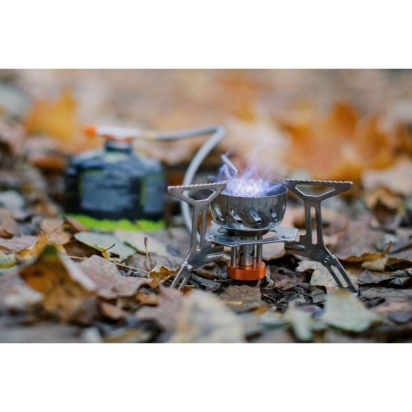 Пальник газовий зі шлангом та подвійним вбудованим вітрозахистом Tramp UTRG-047