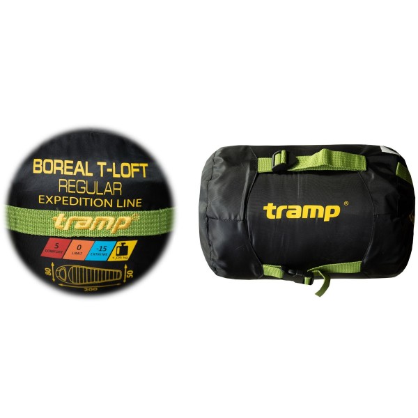 Спальний мішок Tramp Boreal Long кокон зелений, правий UTRS-095L