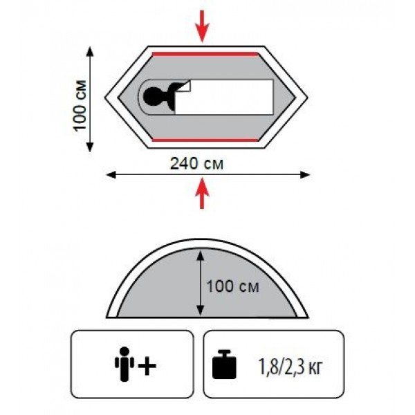 Намет Tramp Bicycle Light 1 (v2) green UTRT-033 New