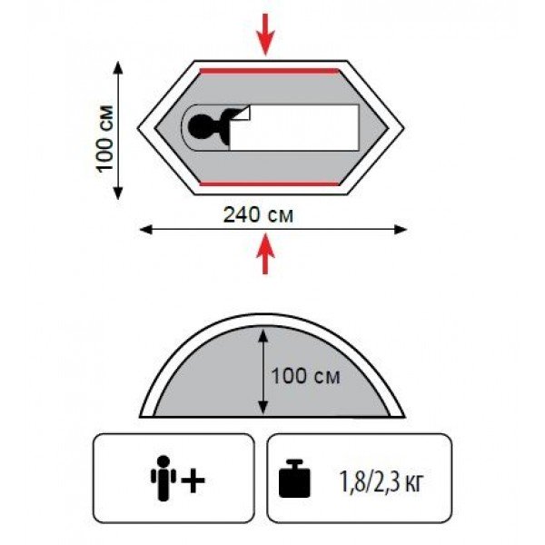 Намет Tramp Bicycle Light 1 (v2) green UTRT-033 New