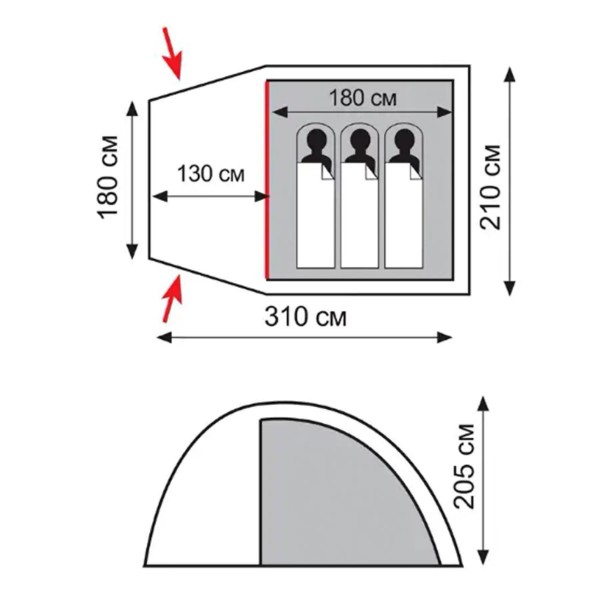 Намет Totem Apache 3 (v2) зелений UTTT-023