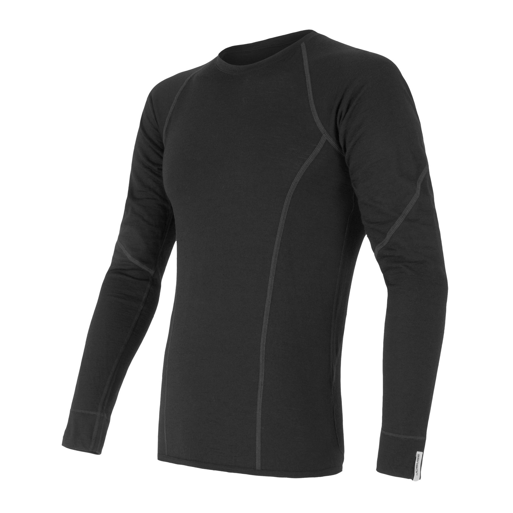 Термофутболка SENSOR MERINO ACTIVE з довгим рукавом чоловіча чорна SM11MA-black-S