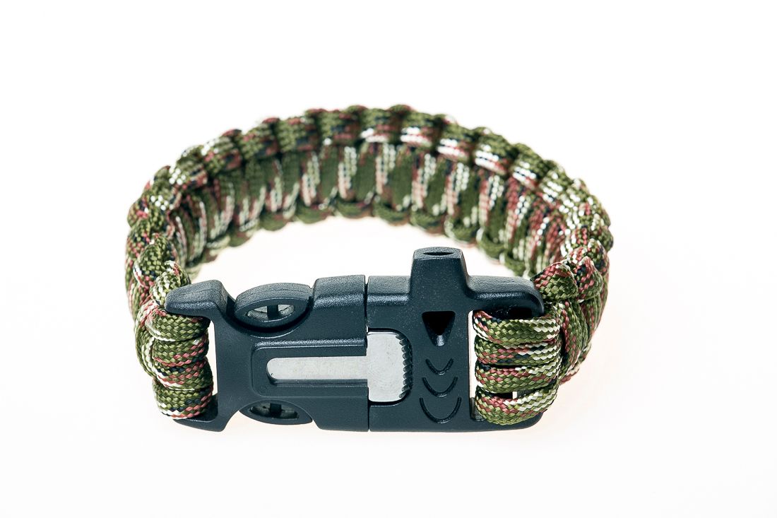 Браслет виживання Tramp (свисток, кресало, 2м паракорд) хакі