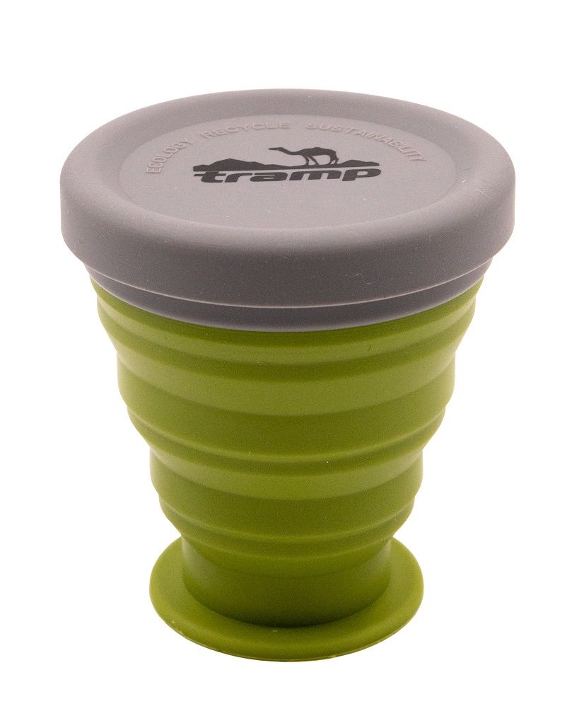Стакан складаний силіконовий Tramp з кришкою 200 ml green TRC-126-green