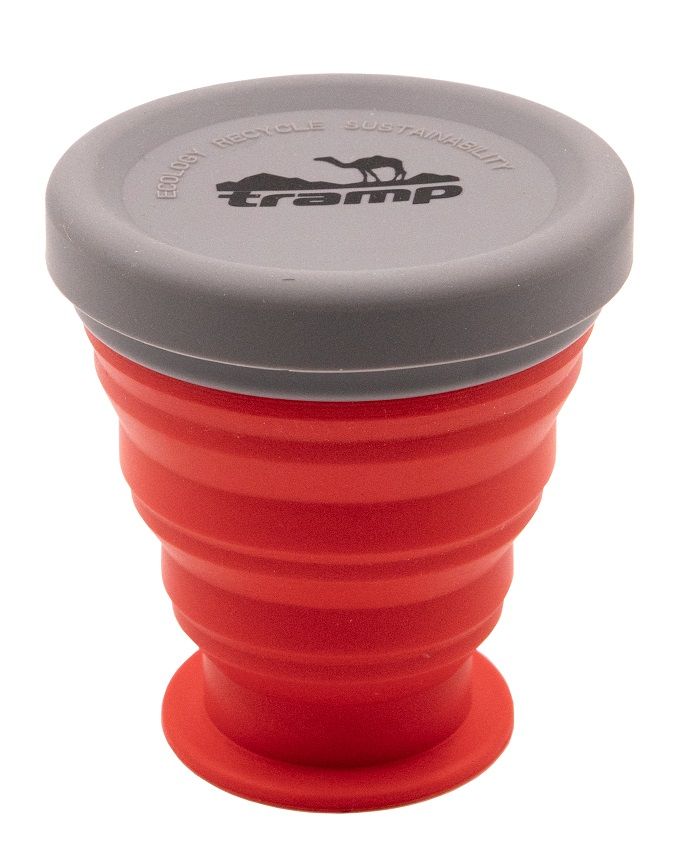 Стакан складаний силіконовий Tramp з кришкою 200 ml terracota TRC-126-terracota